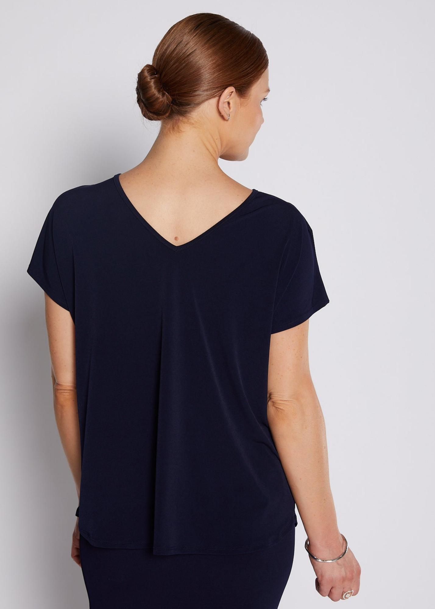 Jersey Reversible Tee Top in Navy