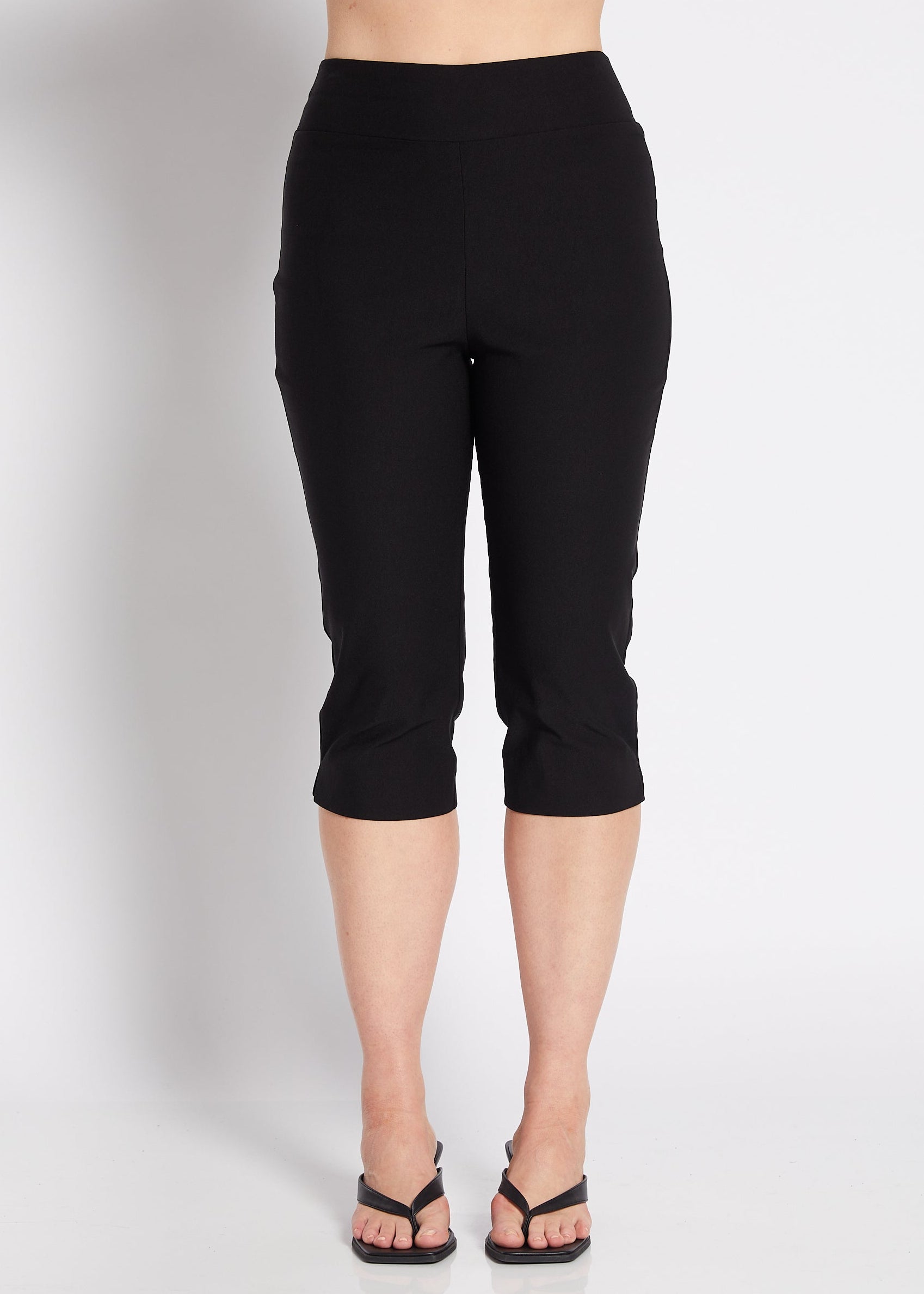 Bengaline Stretch Capri Pants in Black