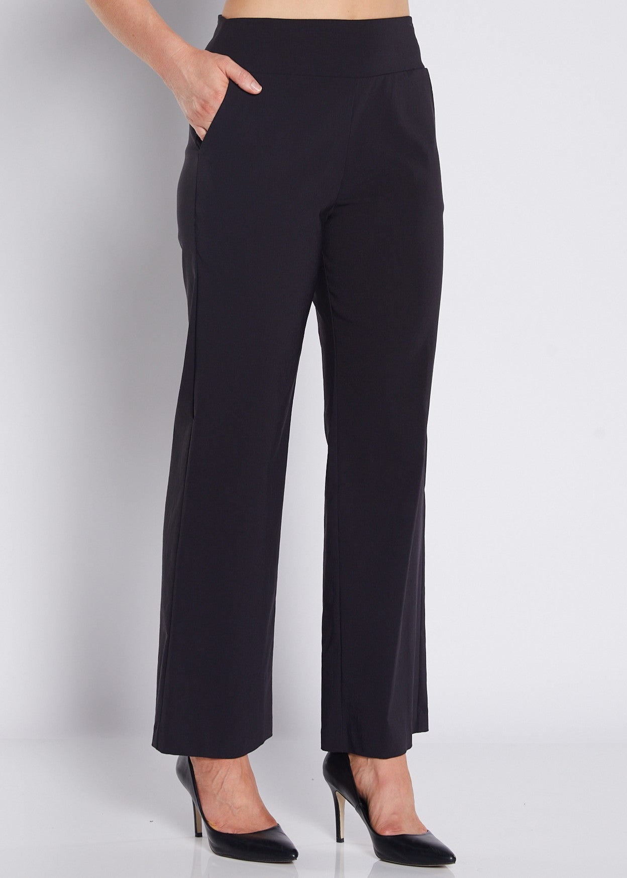 Arrow Heritage Bengaline miracle stretch wide leg pant in  black