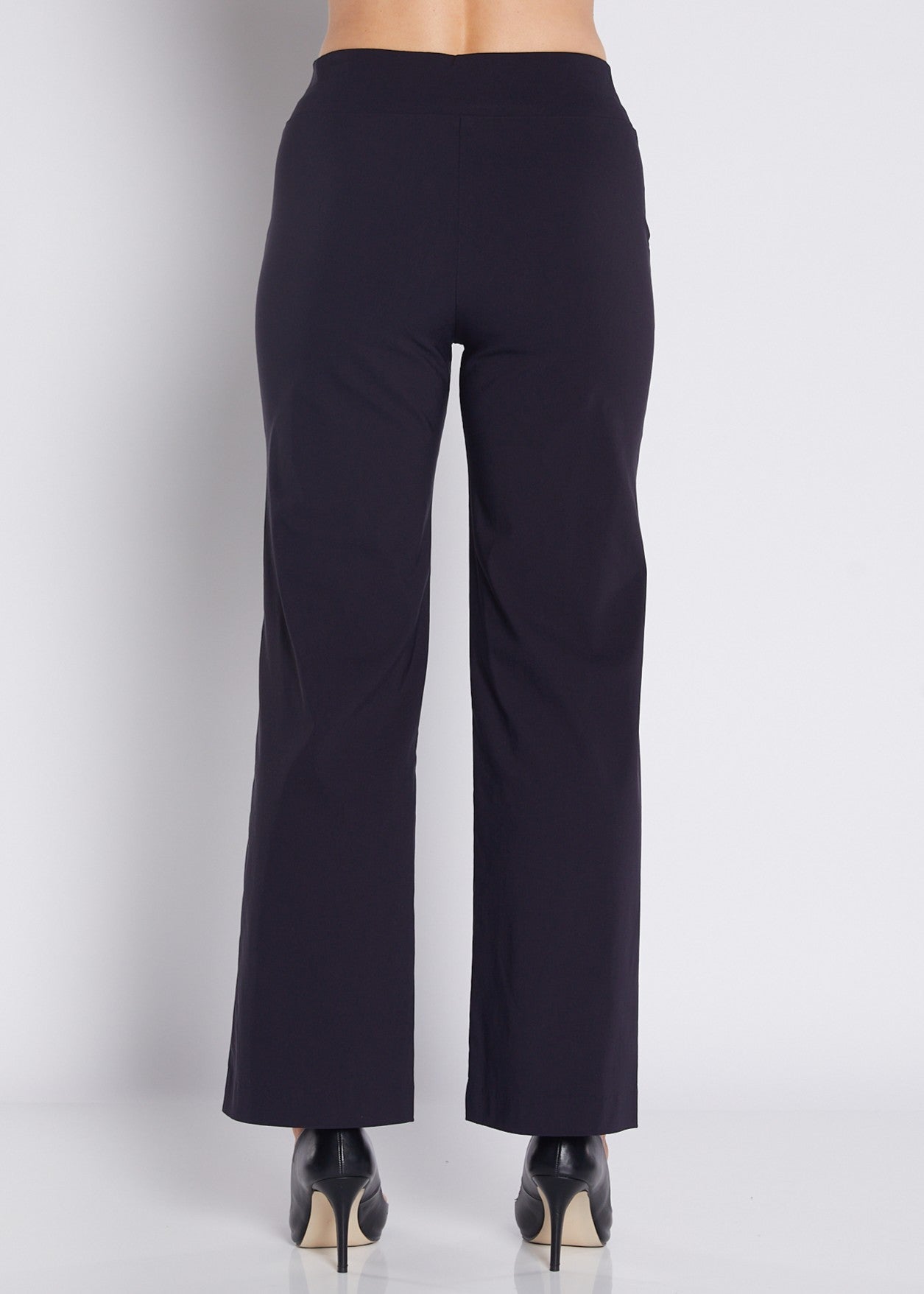 Bengaline Stretch Wide Leg Pant with Pockets in Navy
