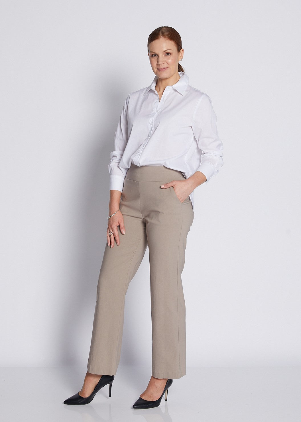 Arrow Heritage Bengaline miracle stretch wide leg pant in raffia