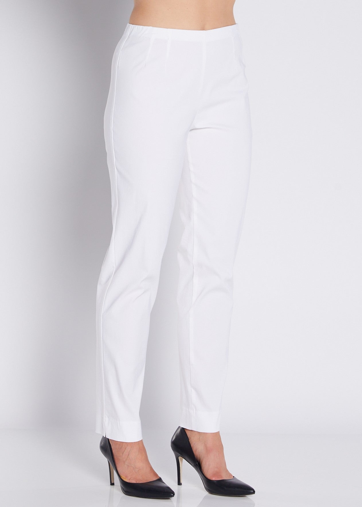 Gem Heritage Bengaline miracle stretch side zip straight pants in white
