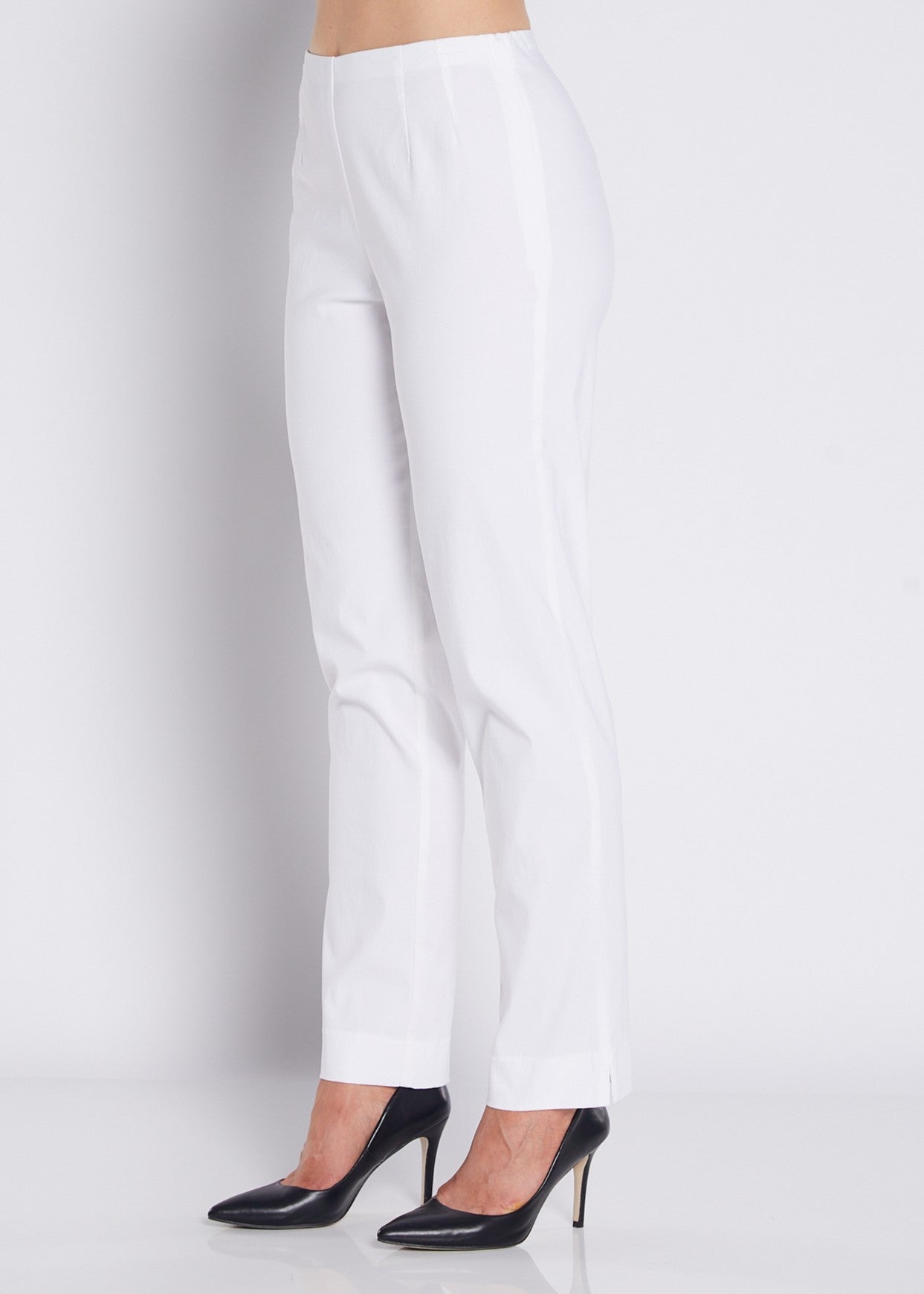 Gem Heritage Bengaline miracle stretch side zip straight pants in white