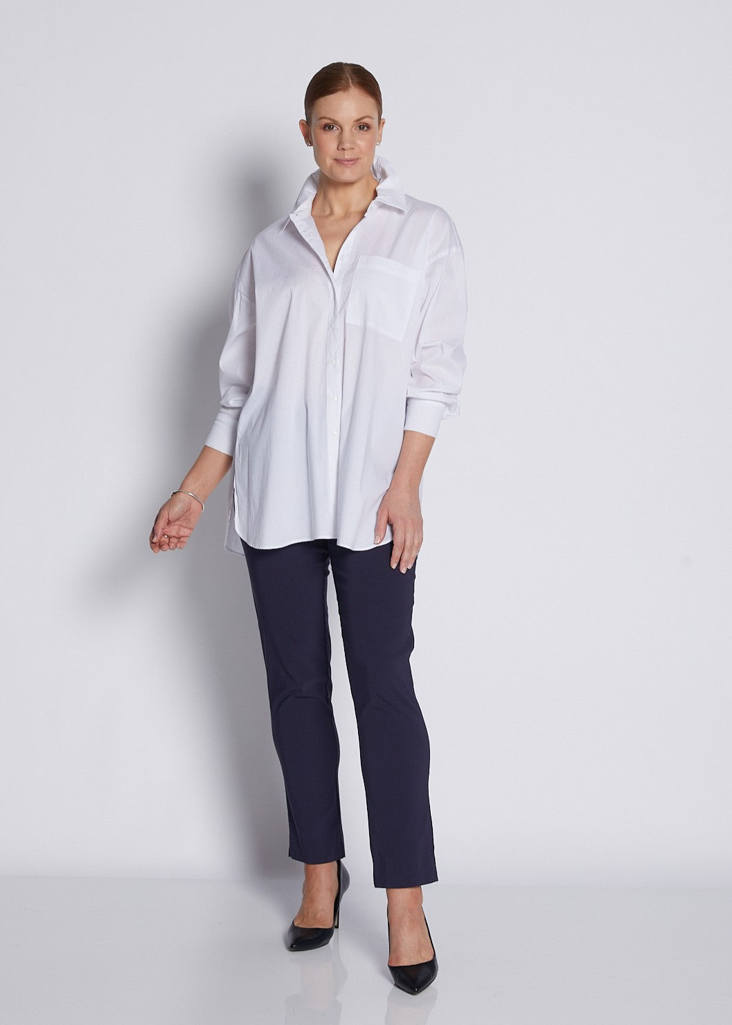 Narrow Heritage Bengaline miracle stretch slim pants in French navy