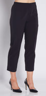 Bengaline Stretch 7/8 Straight Side Zip Pants in Black