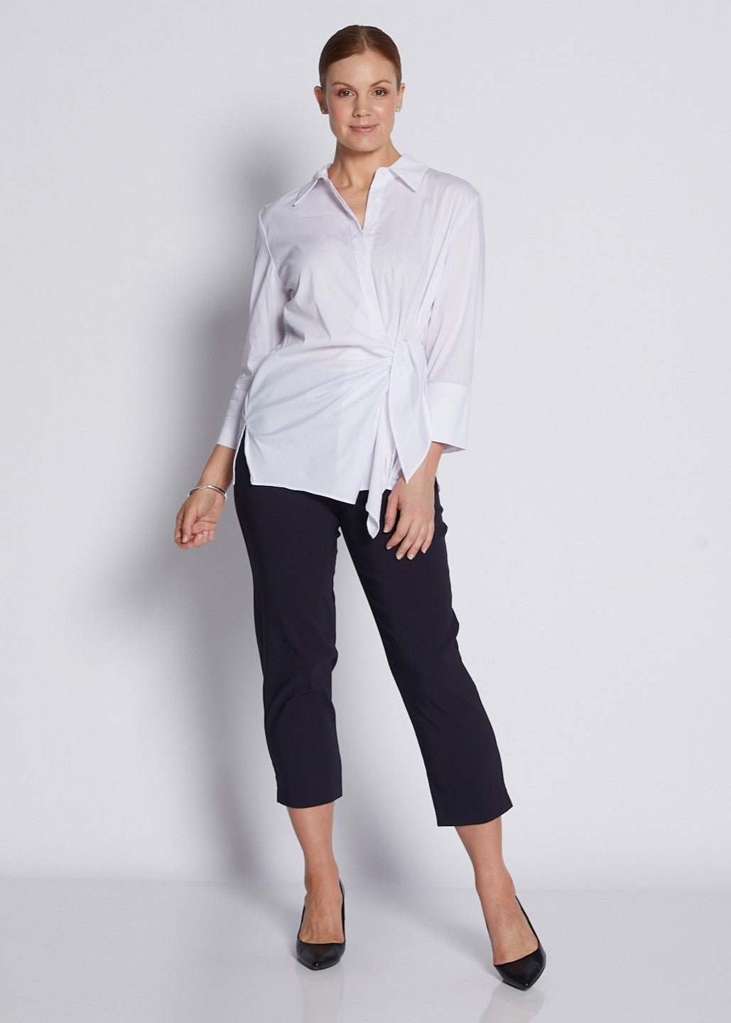 Wow Heritage Bengaline miracle stretch 7/8 straight pants in navy