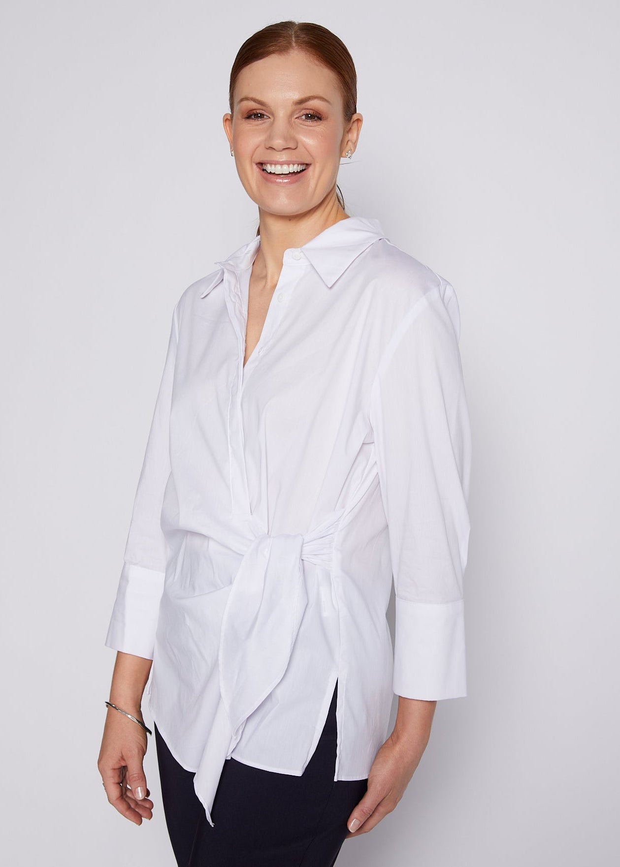 Decible City stretch cotton shirt in white