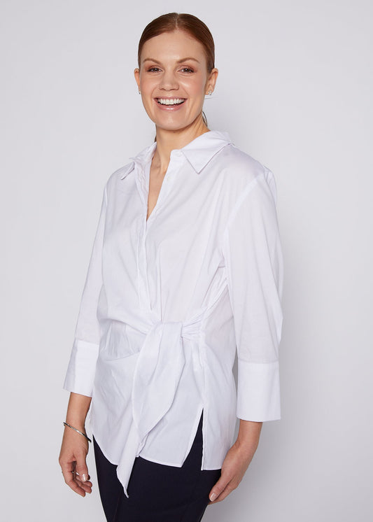 Decible City stretch cotton shirt in white