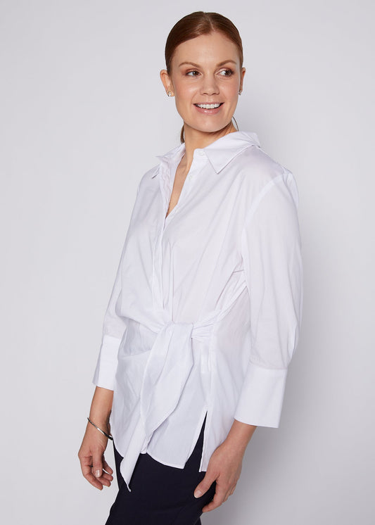 Decible City stretch cotton shirt in white