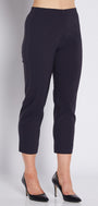Bengaline Stretch 7/8 Straight Side Zip Pants in Navy