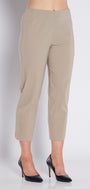 Bengaline Stretch 7/8 Straight Side Zip Pants in Neutral