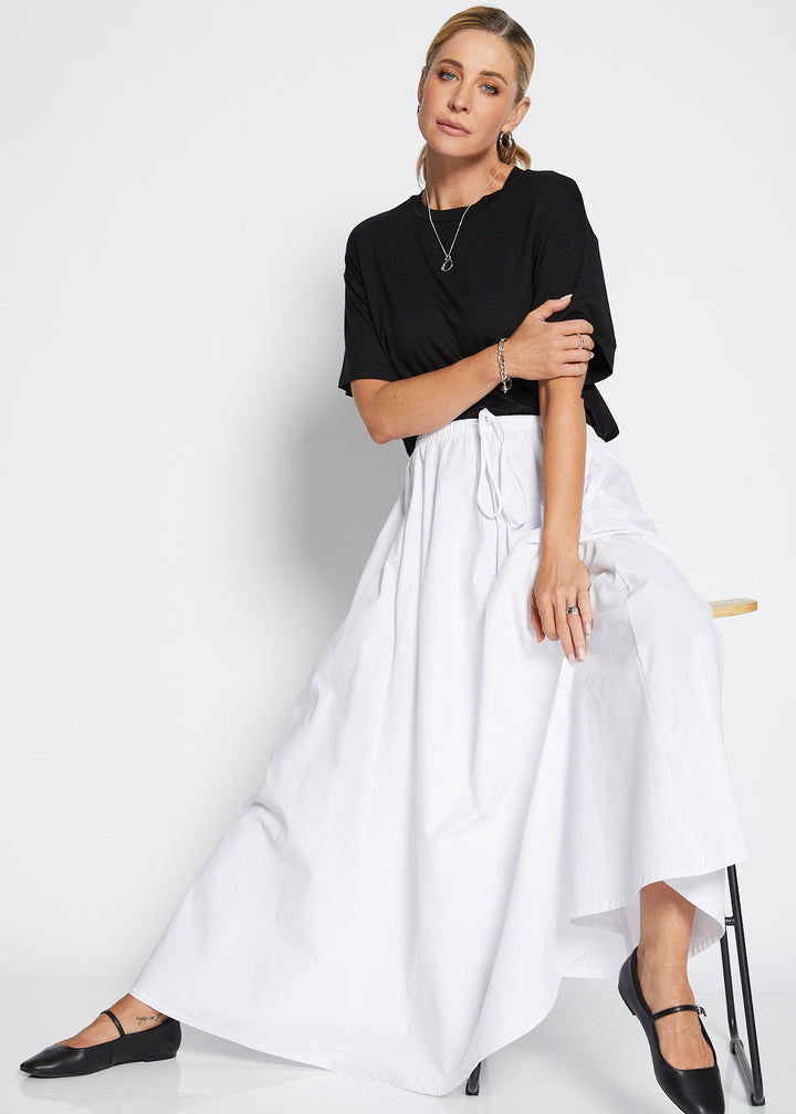 Spencer viscose jersey tee in Black