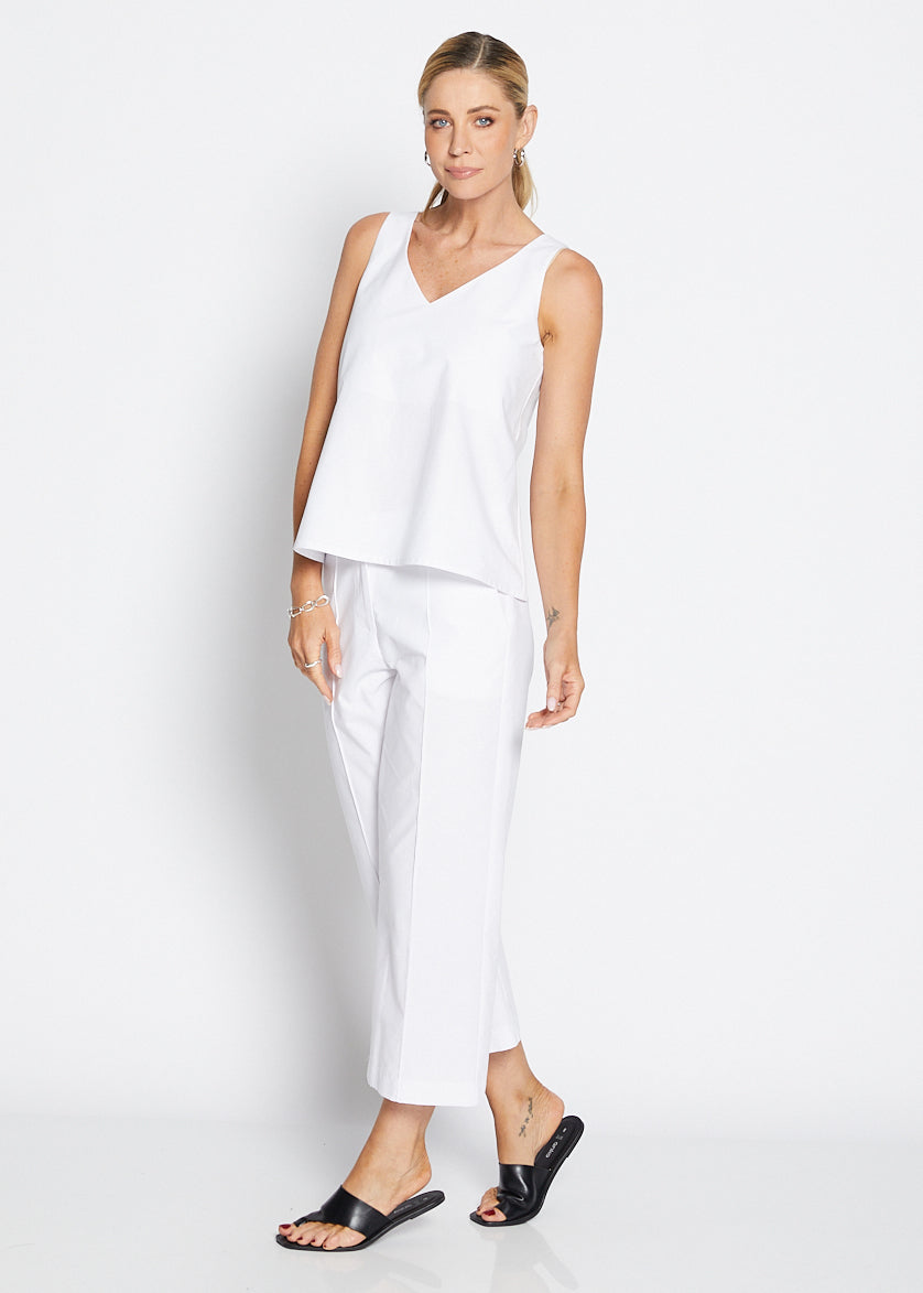 Coola Bravo cotton reversible tank in white