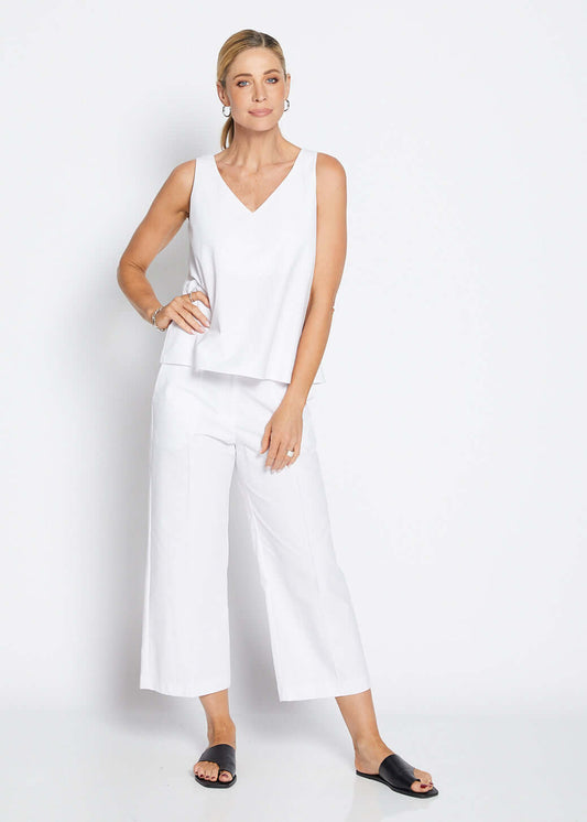 Daze Bravo cotton crop pant in white