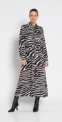 Philosophy Australia Bartow Satin Dress in Ruby Zebra Print, made in Australia
