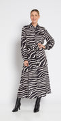 Philosophy Australia Bartow Satin Dress in Ruby Zebra Print, made in Australia