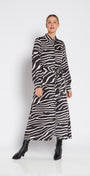 Philosophy Australia Bartow Satin Dress in Ruby Zebra Print, made in Australia