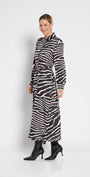 Philosophy Australia Bartow Satin Dress in Ruby Zebra Print, made in Australia