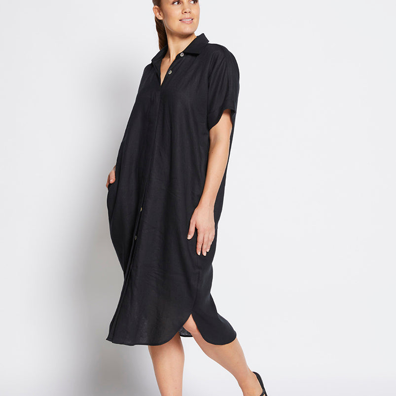 Philosophy Australia Beyah Linen Dress in Black