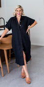 Philosophy Australia Beyah Linen Dress in Black