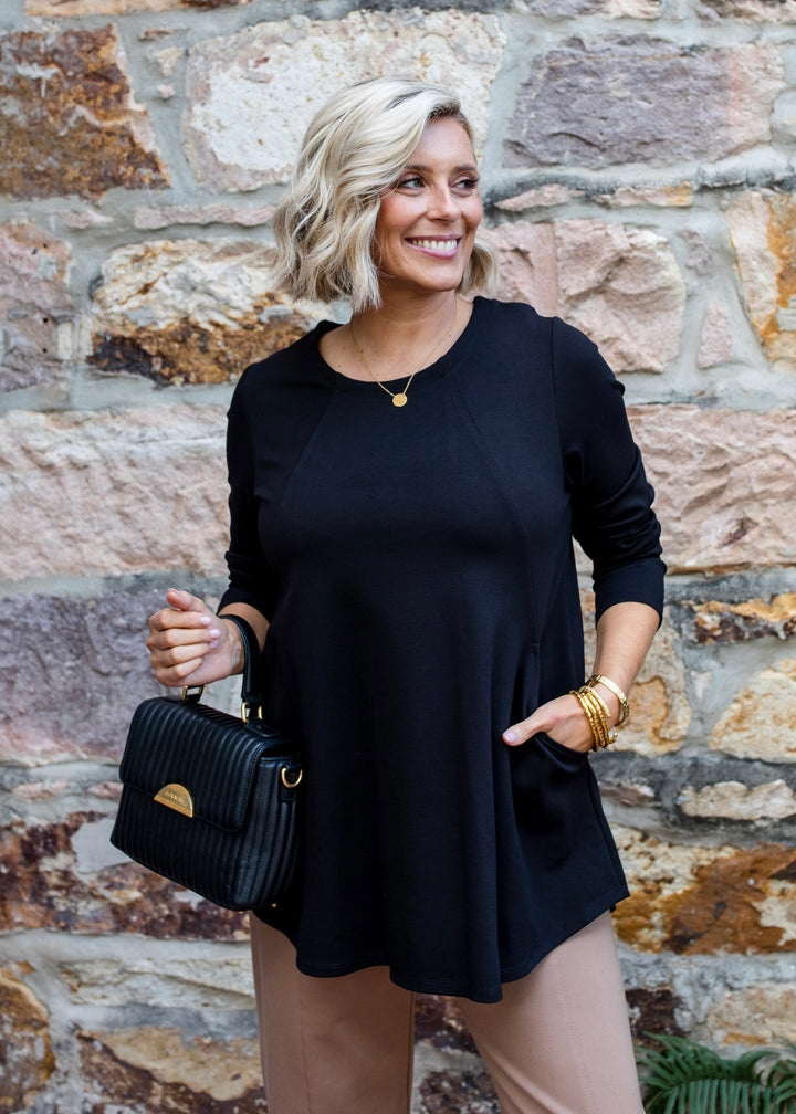 Redleigh Ponte Tunic in Black
