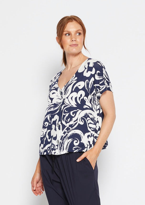 Jojo top in Campri print