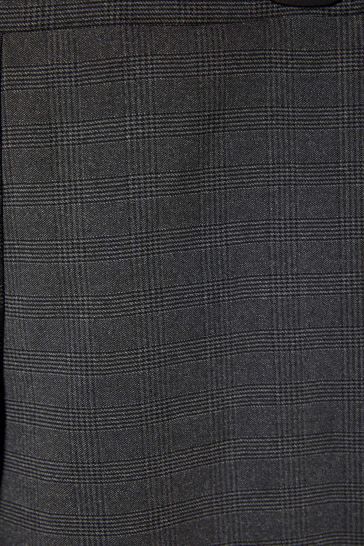 Charles Inner Warmth Bengaline check pants in Grey Check