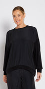 Carriage Foundation & Lustre spliced long sleeve top in black, slow fashion made in Australia by Philosophy Australia