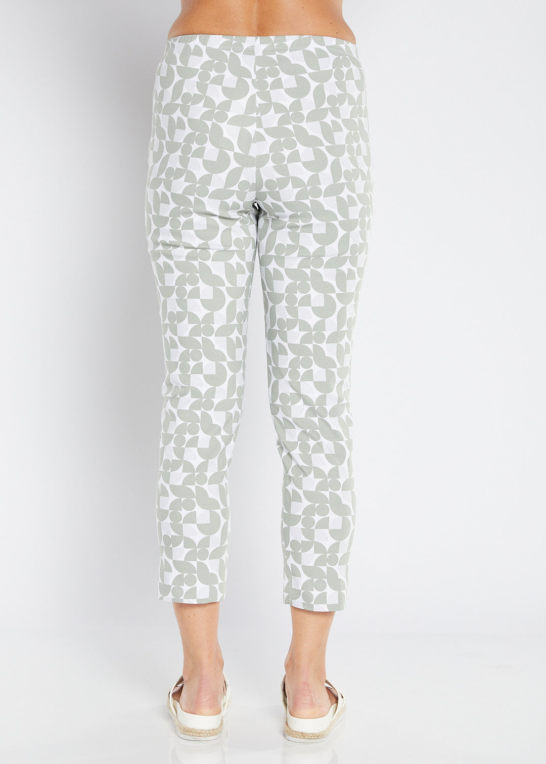 Philosophy Australlia Easy printed Bengaline 7/8 fitted pant in Deco, sustainable slow fashion made in Australia