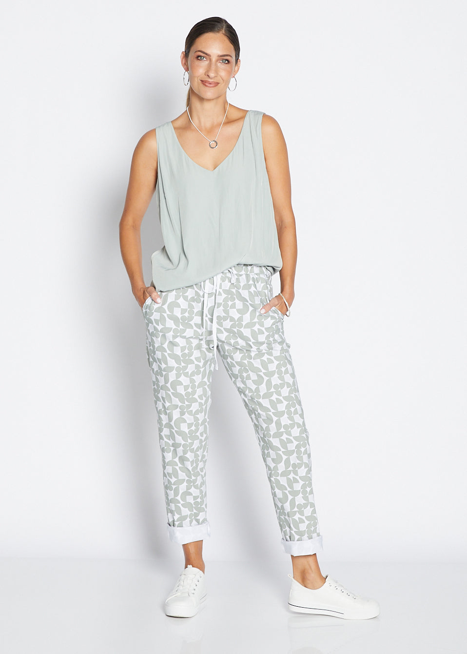 Philosophy Australia Travel printed Bengaline relaxed pant in Deco, sustainable slow fashion made in Australia