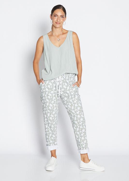 Philosophy Australia Travel printed Bengaline relaxed pant in Deco, sustainable slow fashion made in Australia