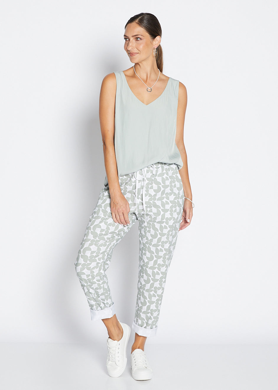 Philosophy Australia Travel printed Bengaline relaxed pant in Deco, sustainable slow fashion made in Australia