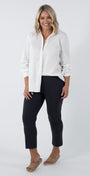 Everyday Miracle Bengaline Women's 7/8th length slim-cut pants in french navy.