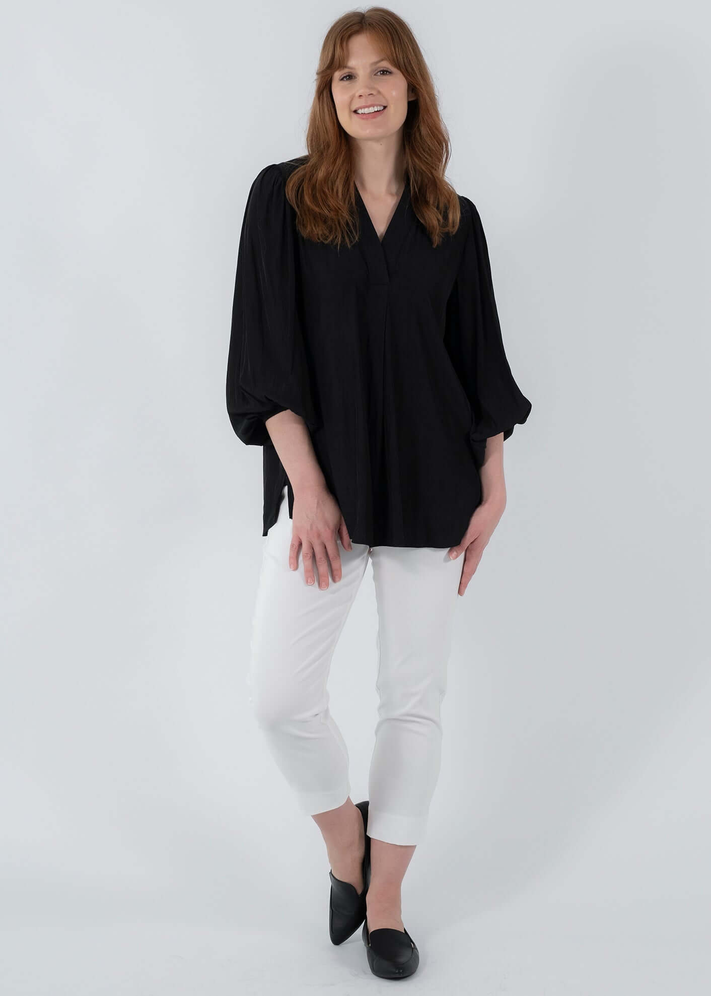 Everyday Miracle Bengaline Women's 7/8th length slim-cut pants in white.