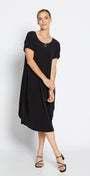 Philosophy Australia Fizz Foundation slinky jersey T shirt midi dress in black, made in Australia