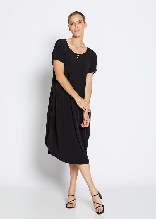 Philosophy Australia Fizz Foundation slinky jersey T shirt midi dress in black, made in Australia