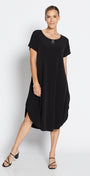 Philosophy Australia Fizz Foundation slinky jersey T shirt midi dress in black, made in Australia
