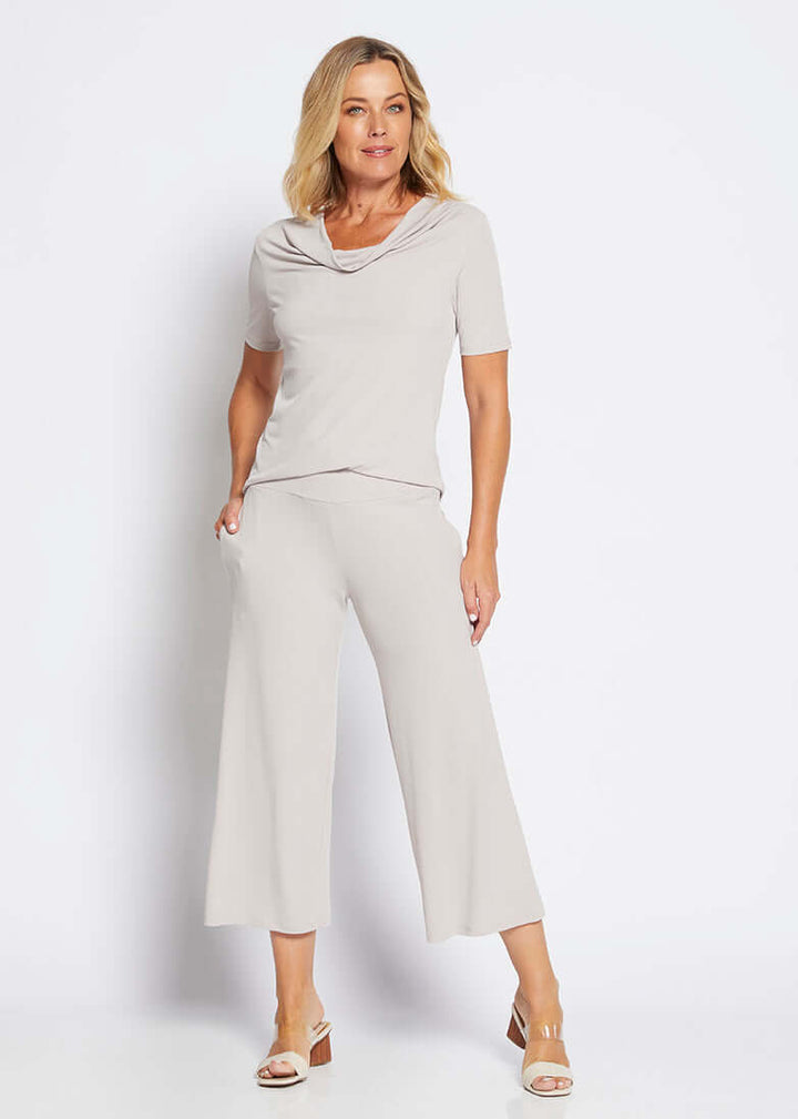 Lundie Foundation slinky jersey culotte in champagne