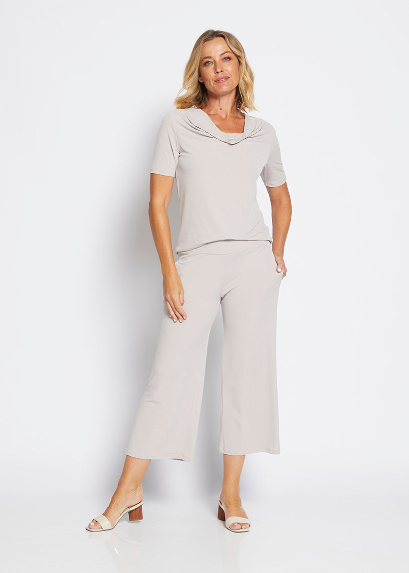 Lundie Foundation slinky jersey culotte in champagne
