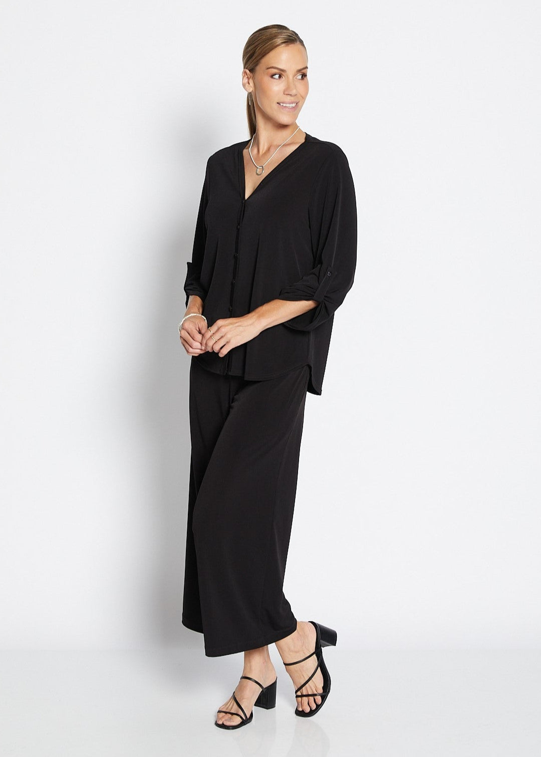 Lundie Foundation slinky jersey culotte in black