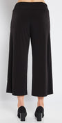Black wide-leg pants on a white background