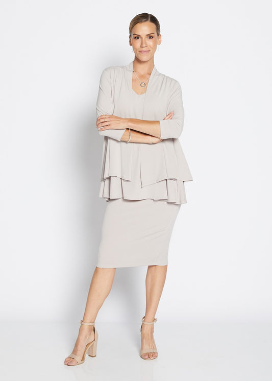 Sista Foundation slinky jersey swing jacket in champagne