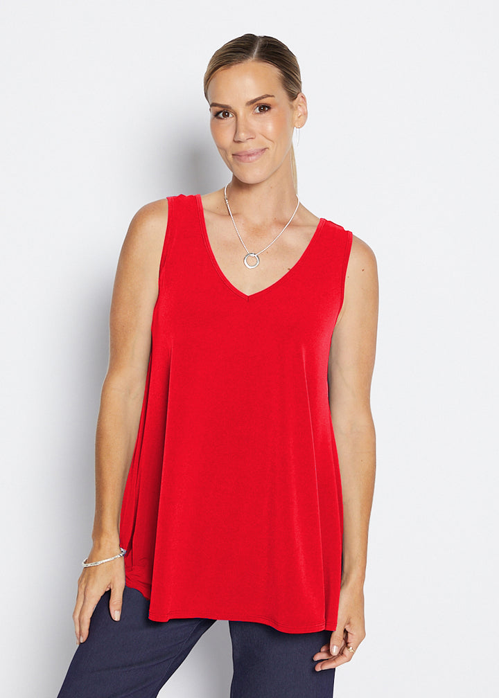 Sun Foundation slinky jersey reversible swing tank in red