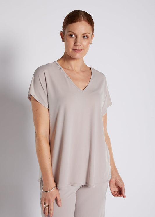 Jersey Reversible Tee Top in Champagne