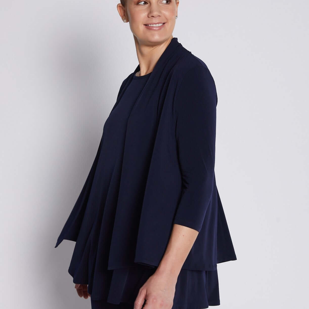 Jersey Swing Jacket in Navy