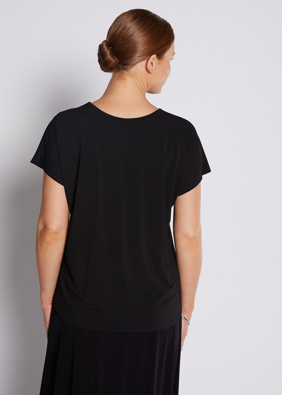Jersey Reversible Tee Top in Black