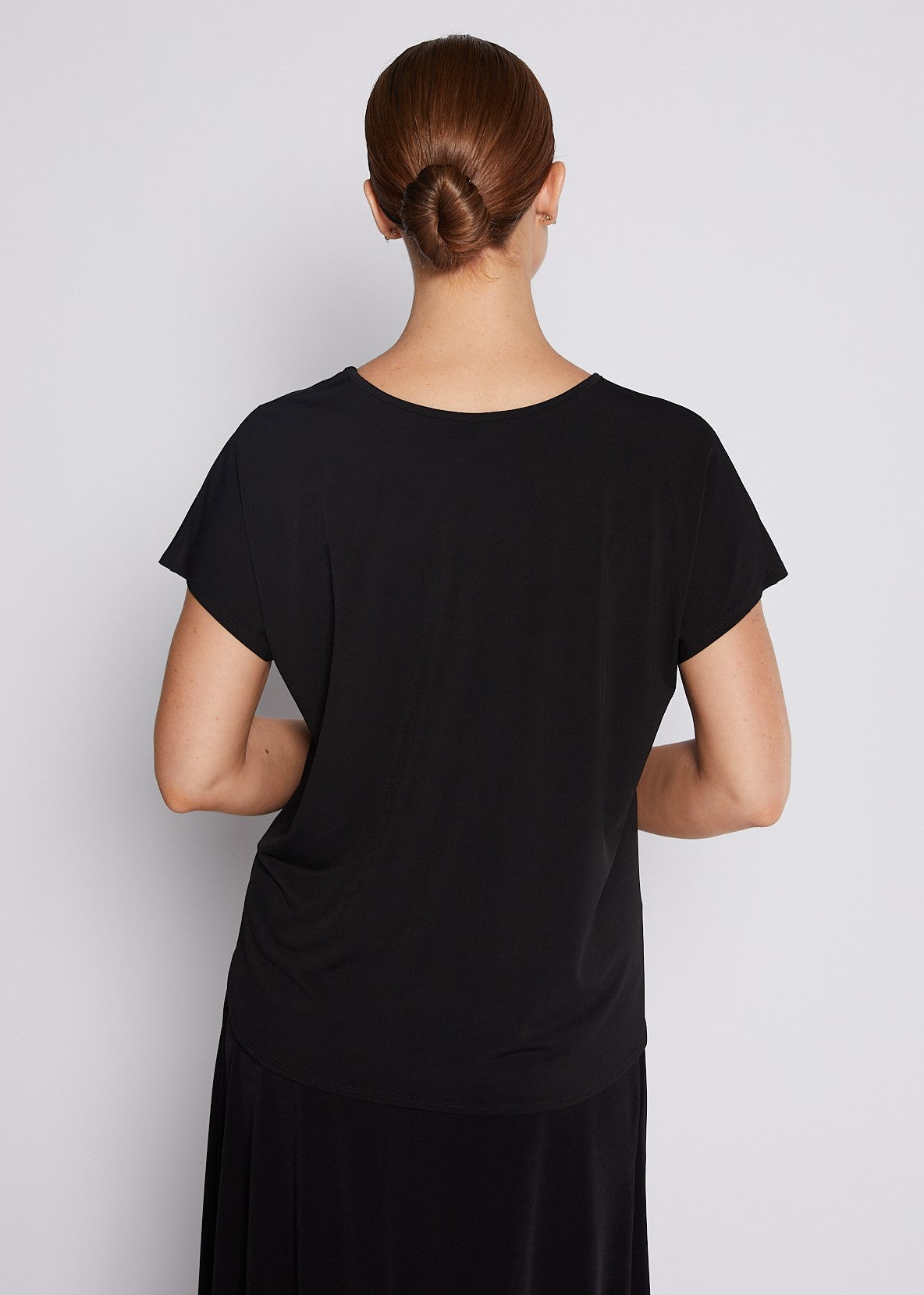 Jersey Reversible Tee Top in Black