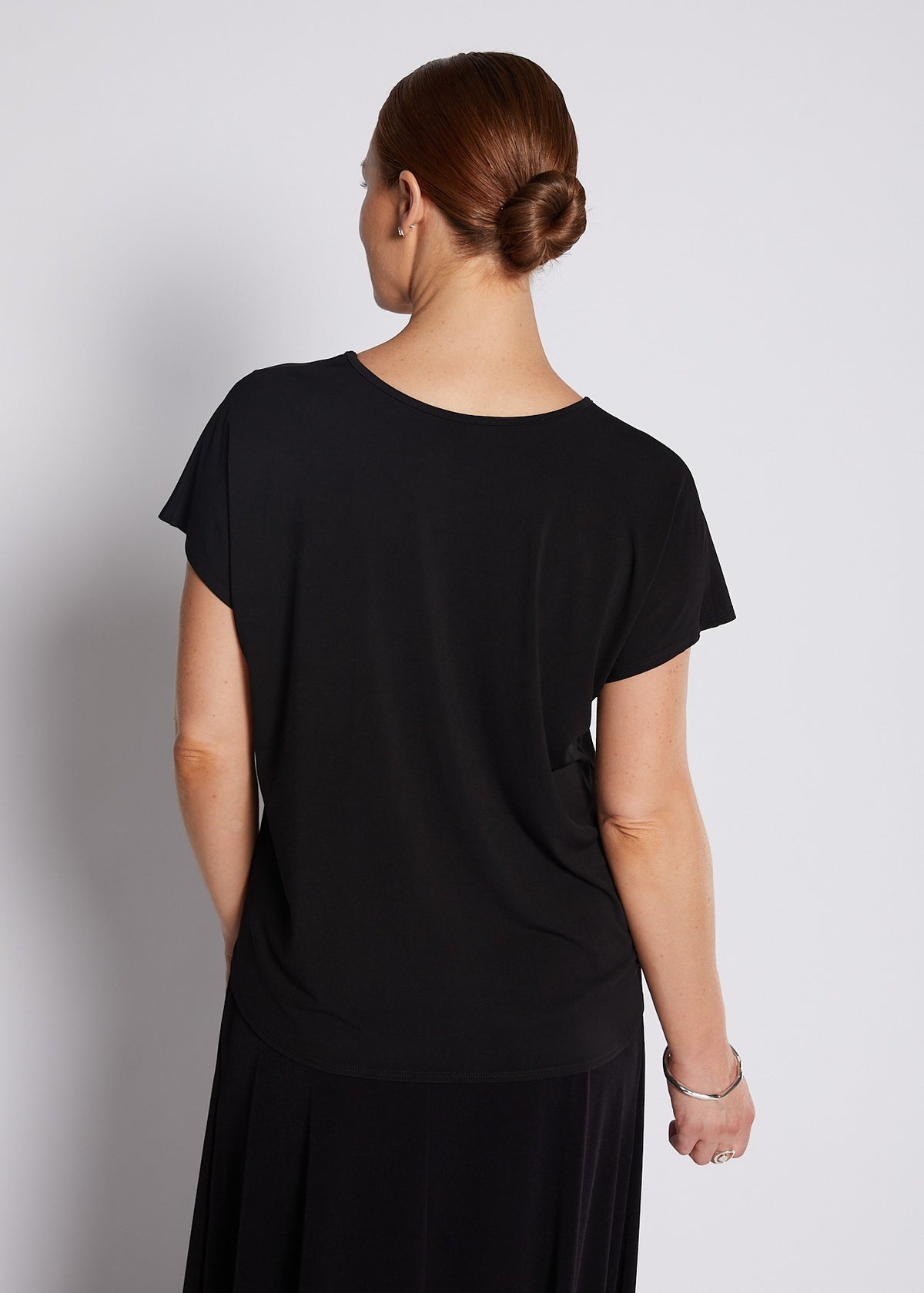 Jersey Reversible Tee Top in Black