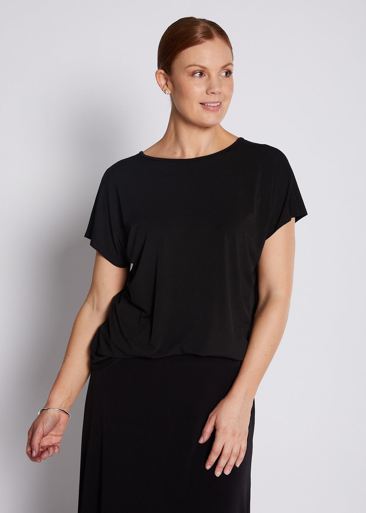 Jersey Reversible Tee Top in Black
