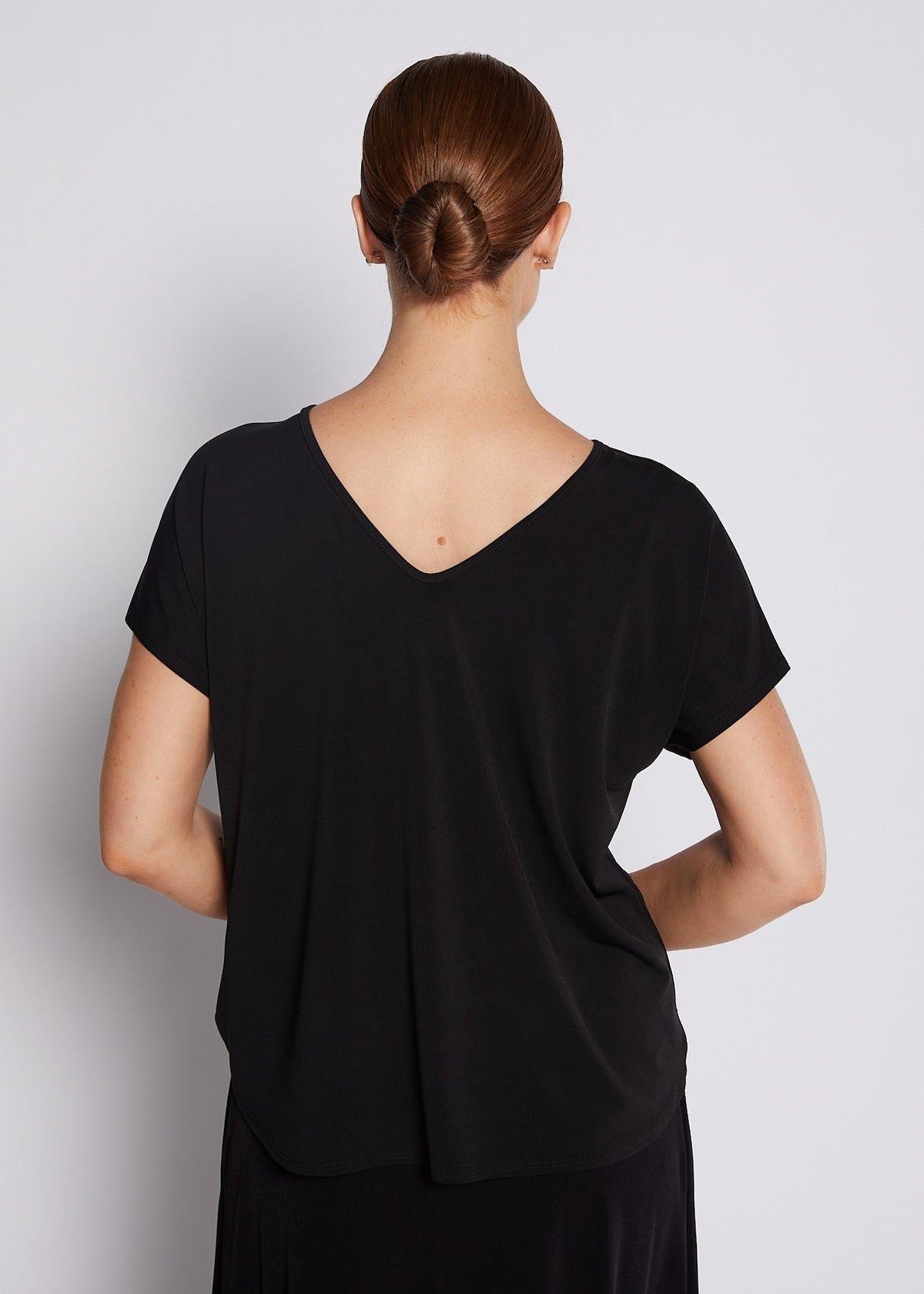 Jersey Reversible Tee Top in Black